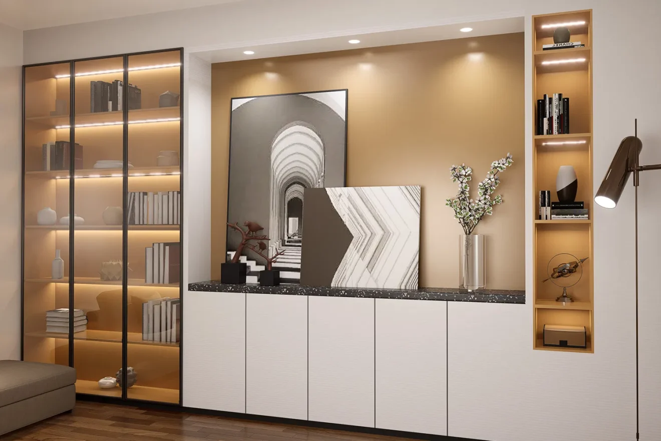 Living Room Shelf Niches